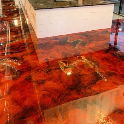 Red Commercial Epoxy Flooring